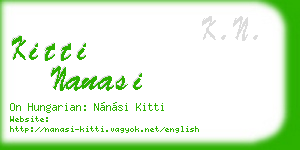kitti nanasi business card